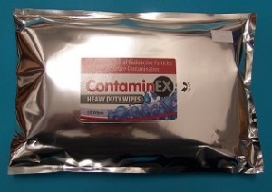 Picture of Contaminex large heavy duty Decontamination wet wipes for cleaning and removing radioactive isotopes
