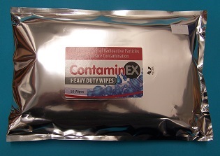 Picture of Contaminex large heavy duty Decontamination wet wipes for cleaning and removing radioactive isotopes